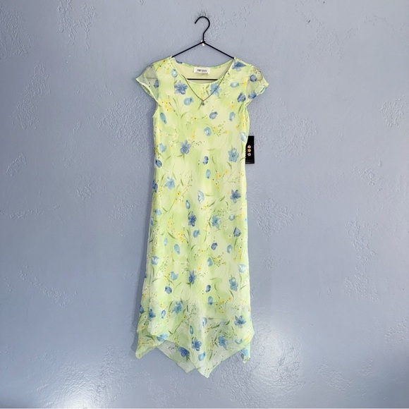 Vintage Dresses & Skirts - Vintage Y2K Amy Byer Dress Green Floral Size Medium